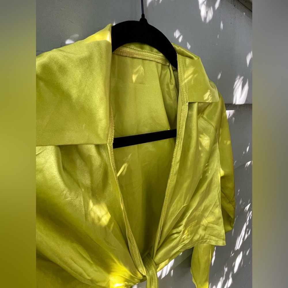 Satin Wrap Tie Shirt